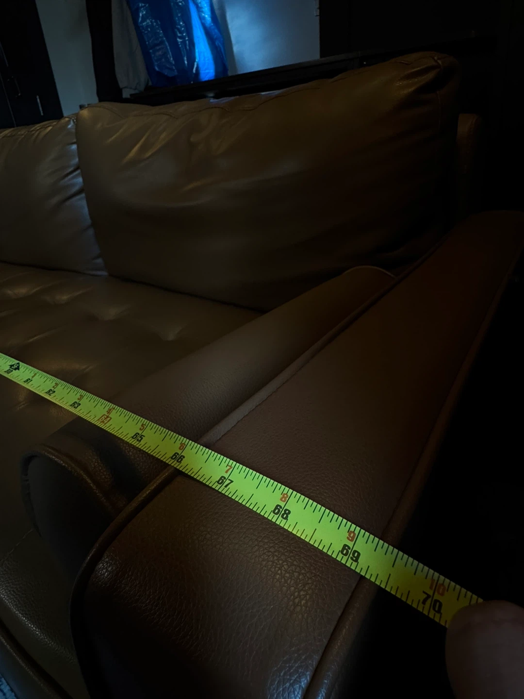 Brown Faux Leather Loveseat Sofa - photo 4