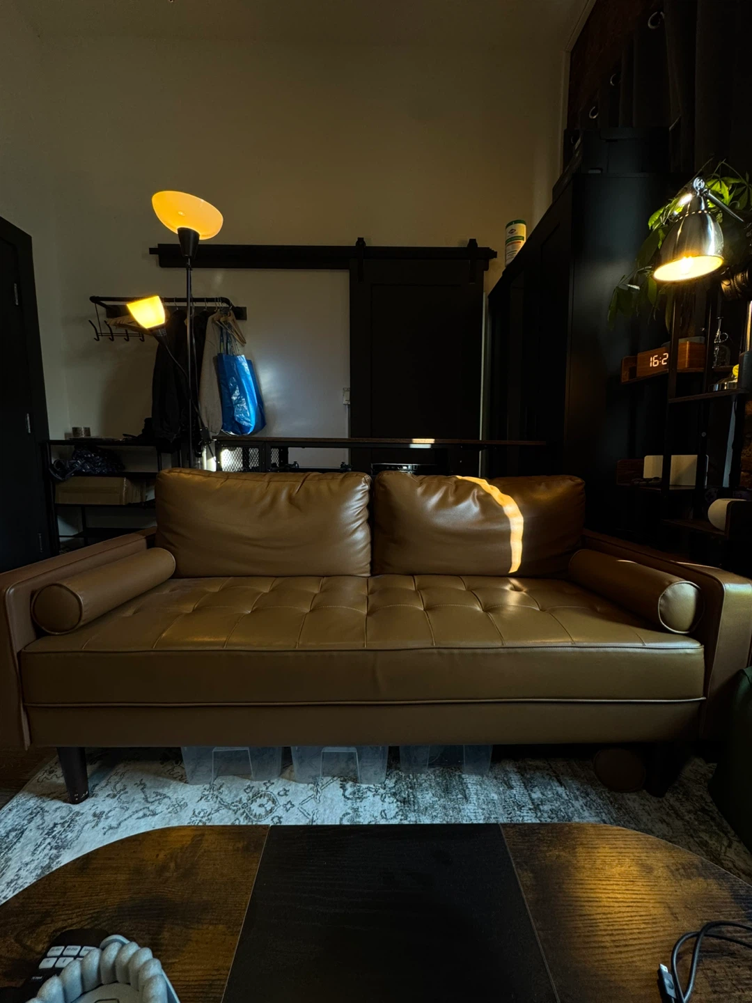Brown Faux Leather Loveseat Sofa - photo 2