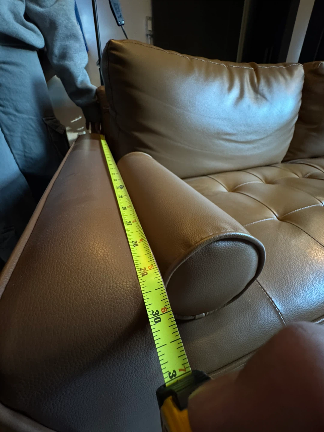 Brown Faux Leather Loveseat Sofa - photo 5