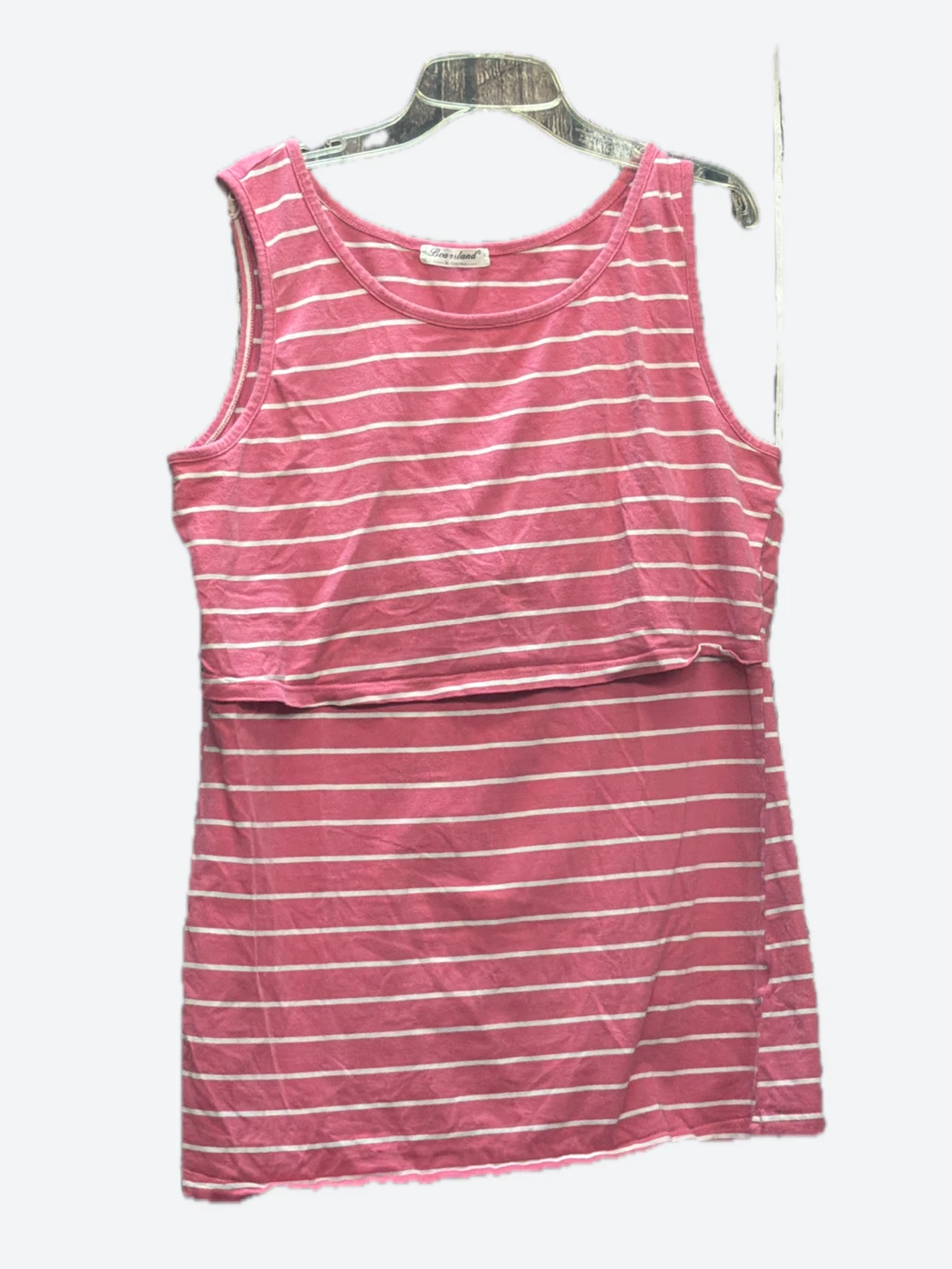 Pink Stripe Nursing Tank Top