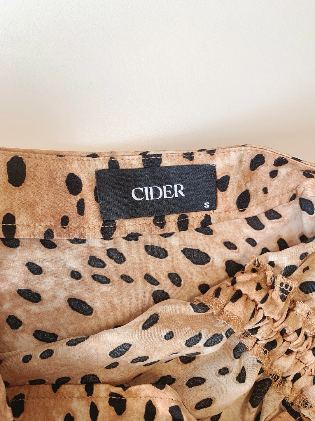 Cider Leopard Ruched Satin Midi Skirt S - photo 5