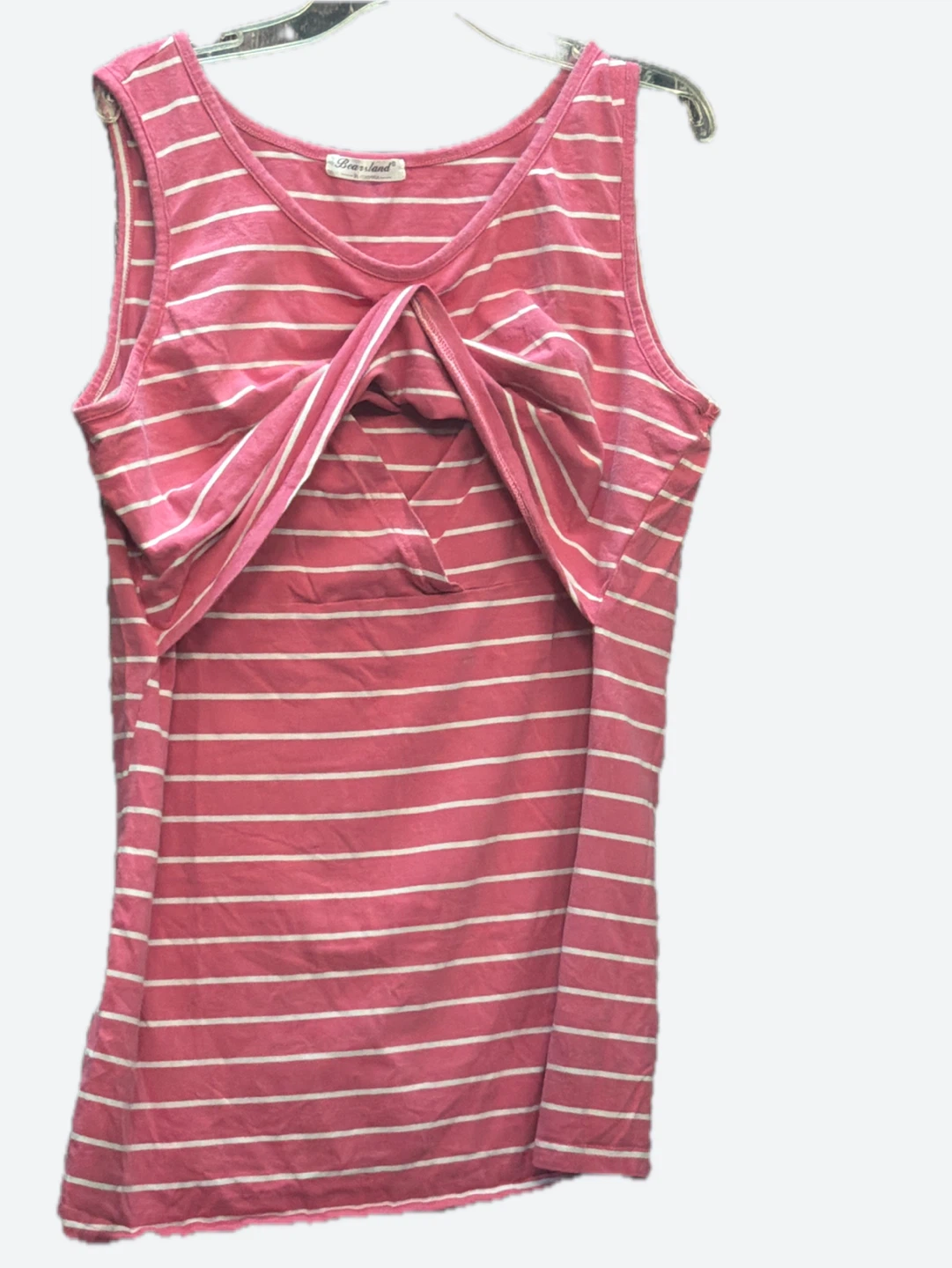 Pink Stripe Nursing Tank Top - photo 2