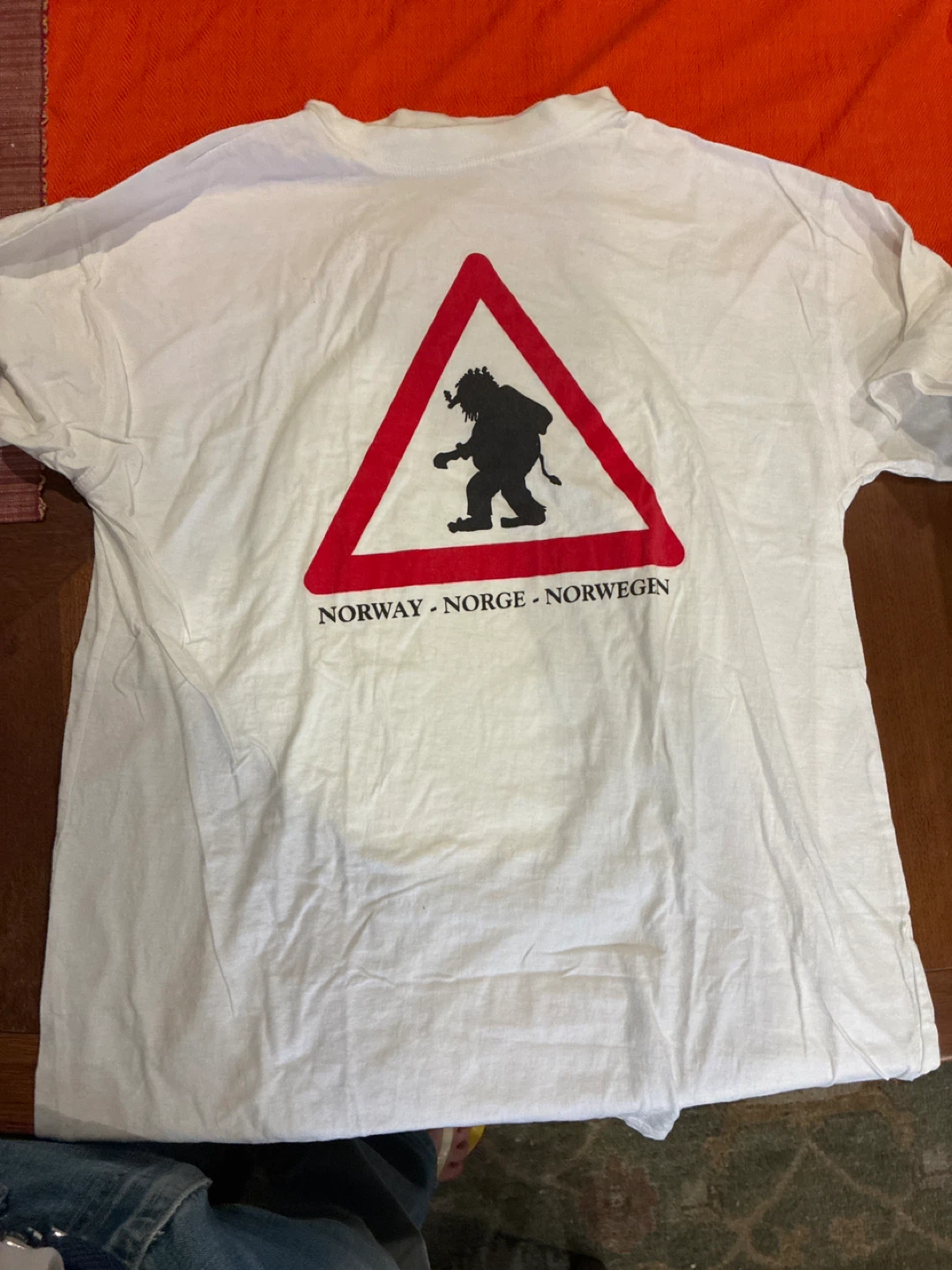 White T-Shirt with Norway Design