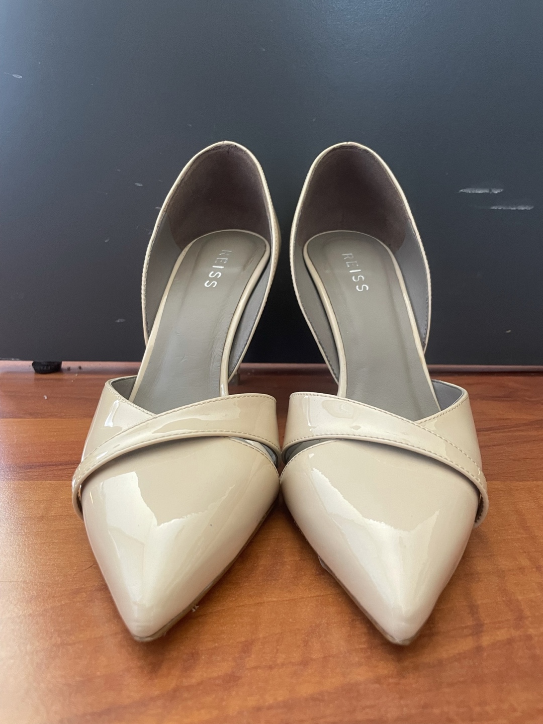 Reiss Georgia Nude Patent Leather D’orsay Pumps Size 6.5 - photo 5