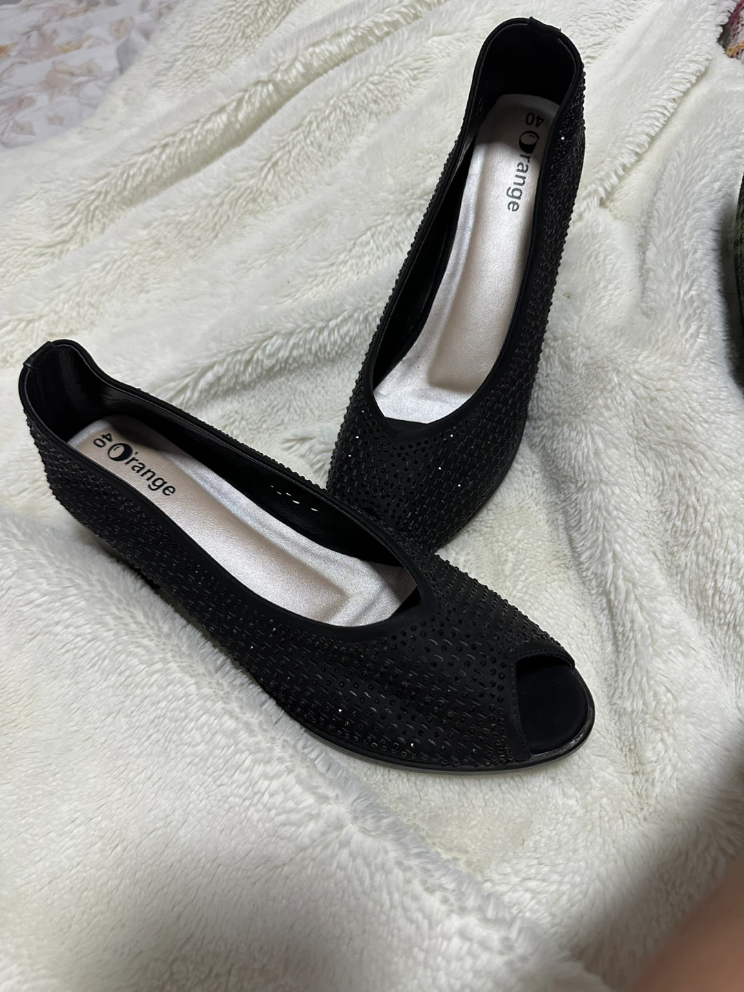 Orange Women's Black Peep-Toe Heels Size 40 - photo 2