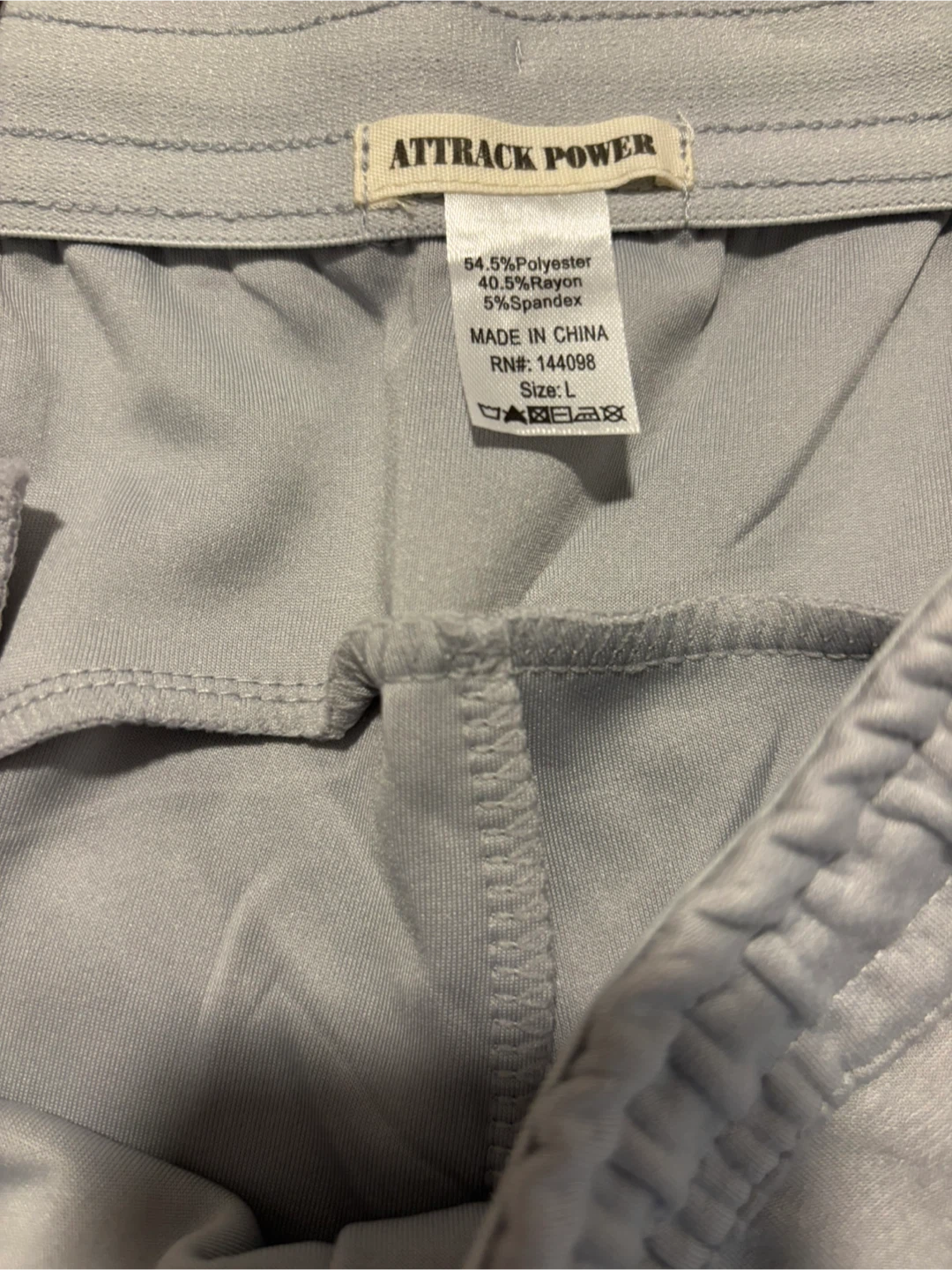 ATTRACT POWER Men's Joggers - Size L - Light Gray - photo 5