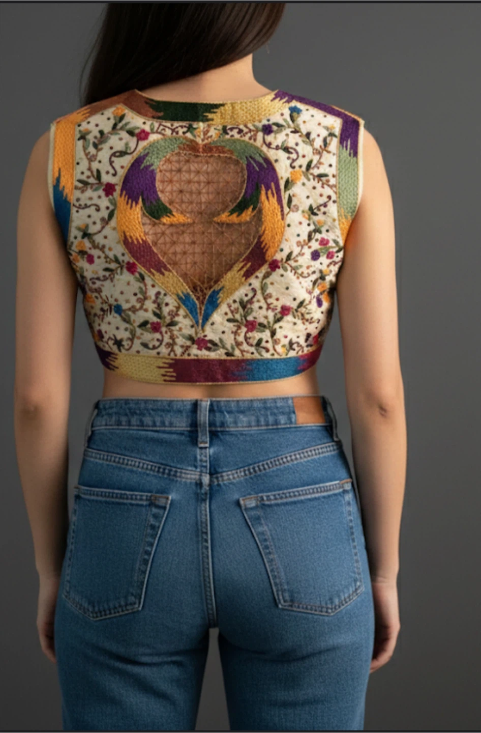 Embroidered Heart Crop Top - photo 2