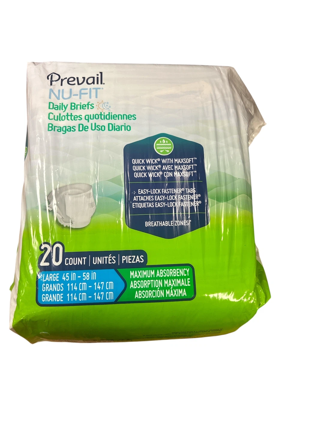 Prevail NU-FIT Daily Briefs Large 20 Count