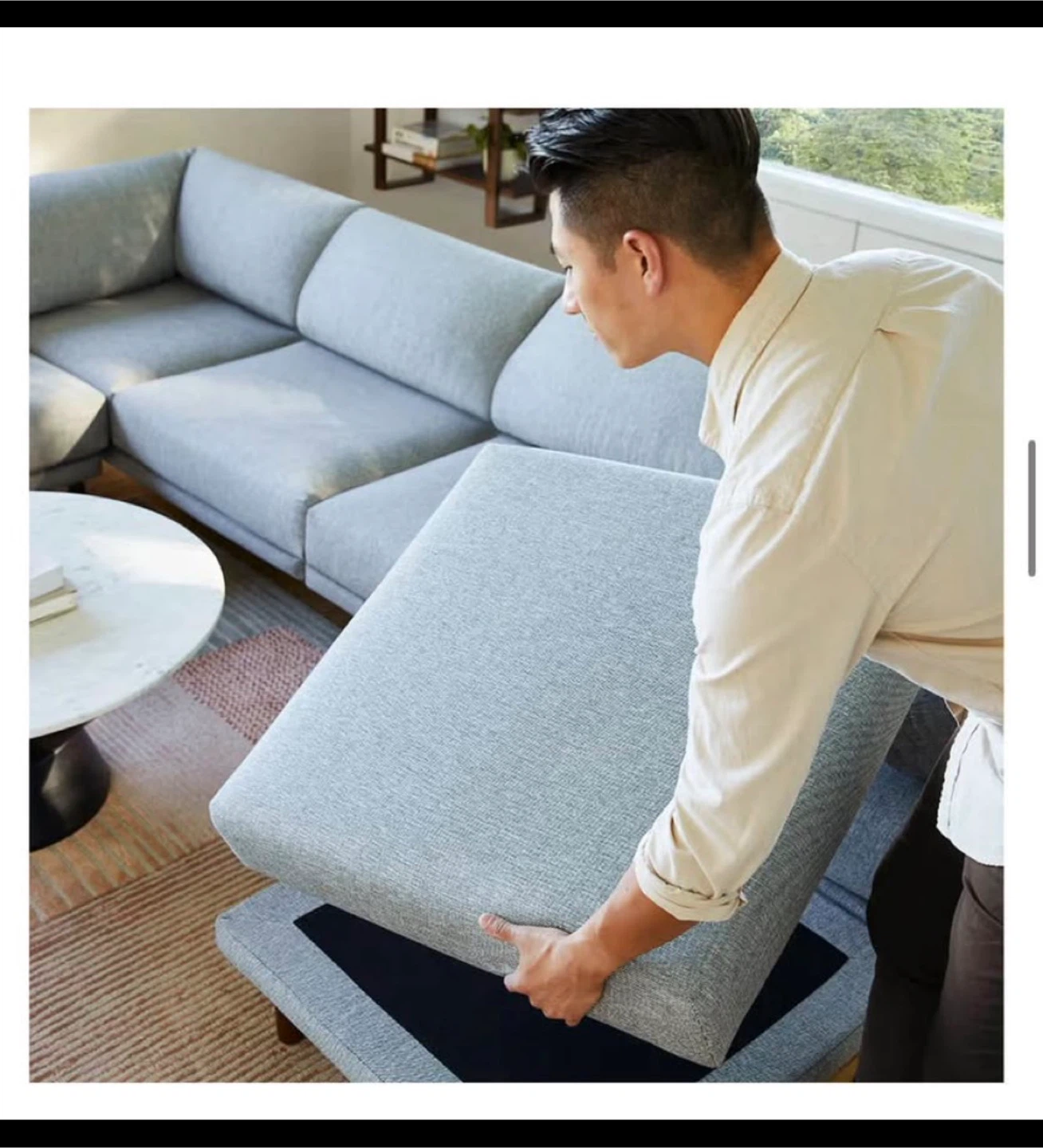 Burrow Range 4-Piece Sectional Lounger - Navy - photo 3