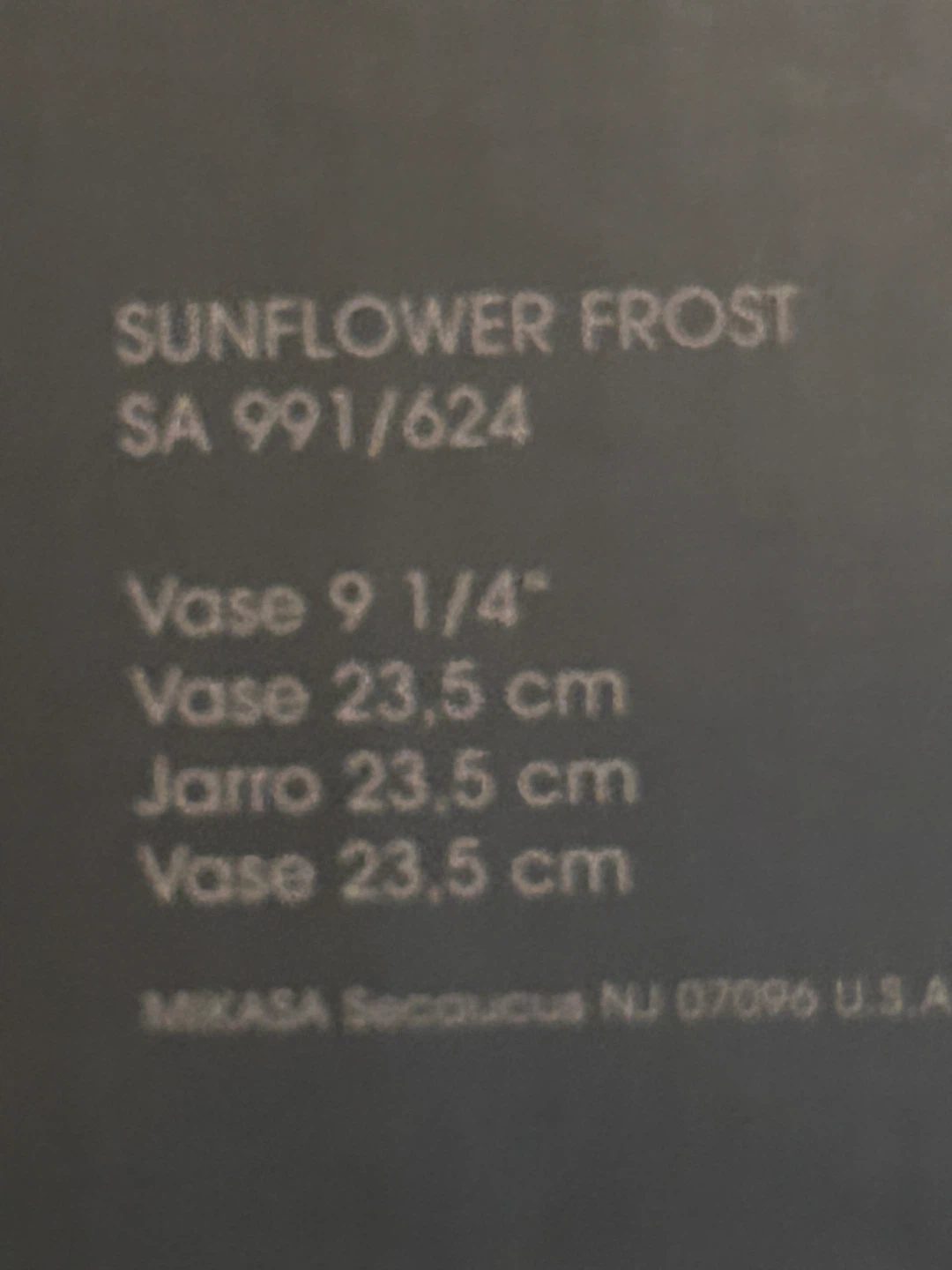 Mikasa Sunflower Frost Vase 9 1/4" - photo 5