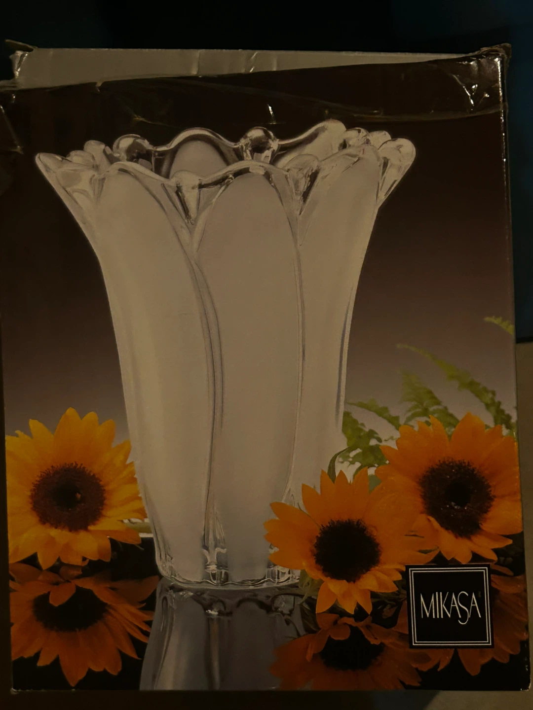 Mikasa Sunflower Frost Vase 9 1/4" - photo 3