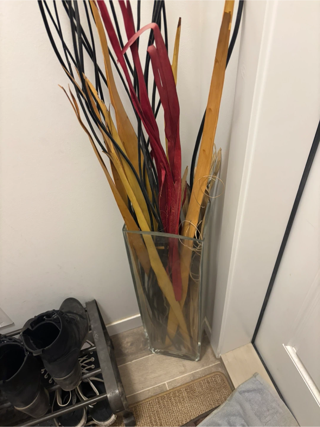 Decorative Dried Stems in Glass Vase