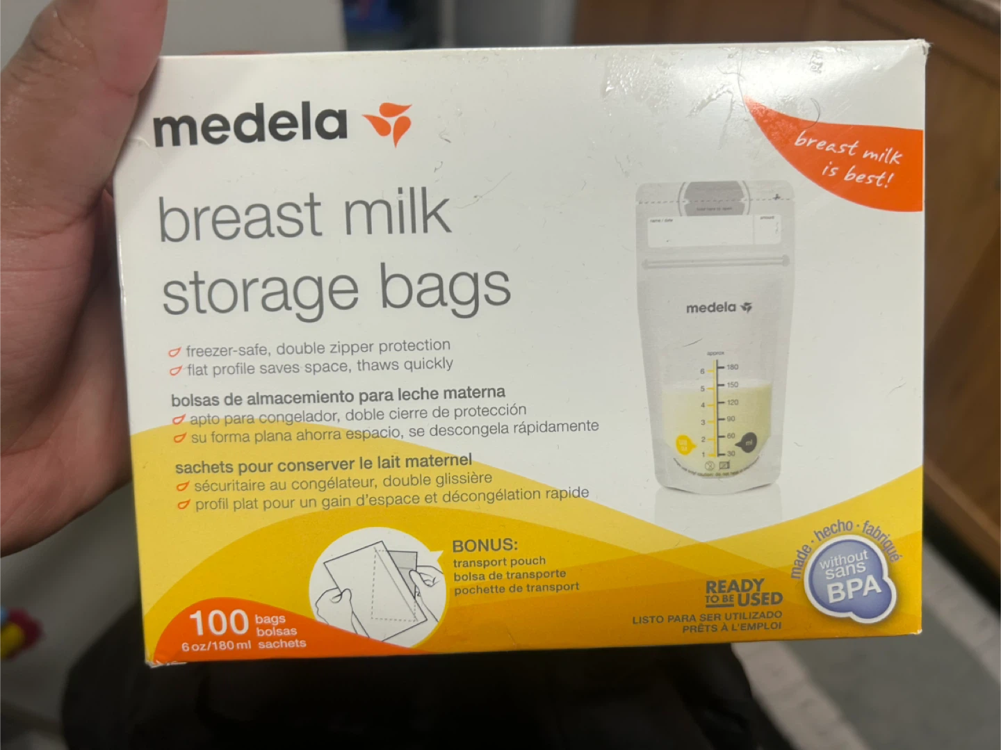Medela Breast Milk Storage Bags - 100 Count, 6oz/180ml
