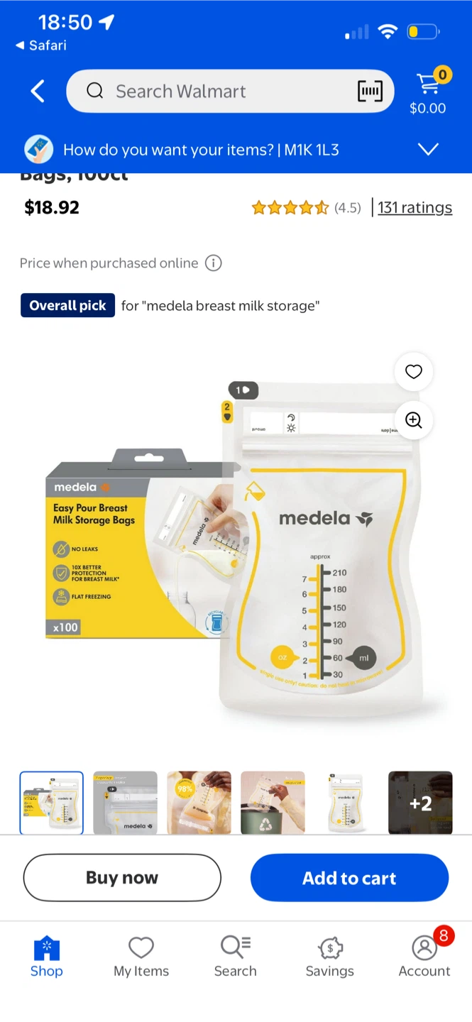 Medela Breast Milk Storage Bags - 100 Count, 6oz/180ml - photo 3