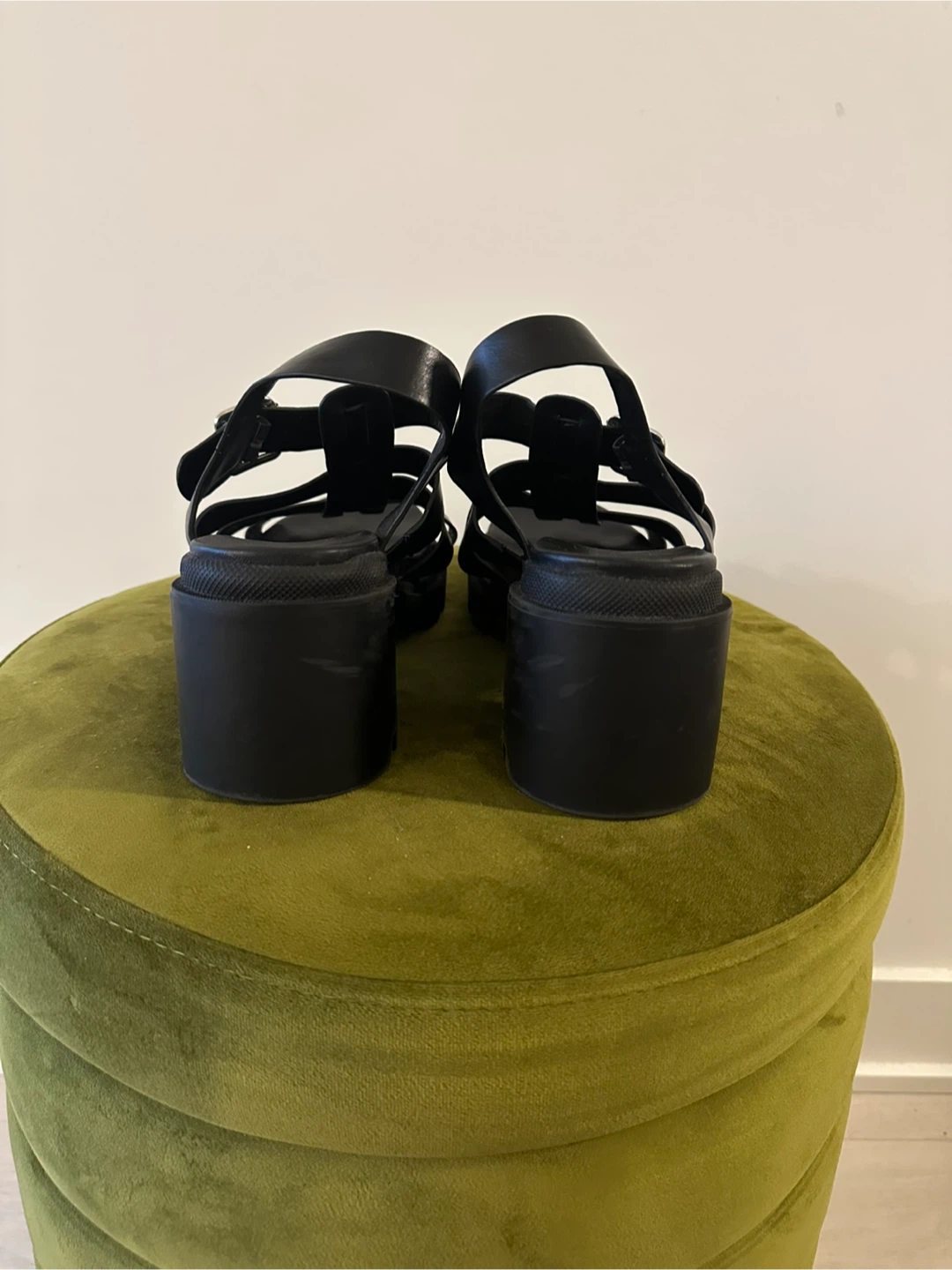 UO Black Chunky Platform Sandals - photo 4