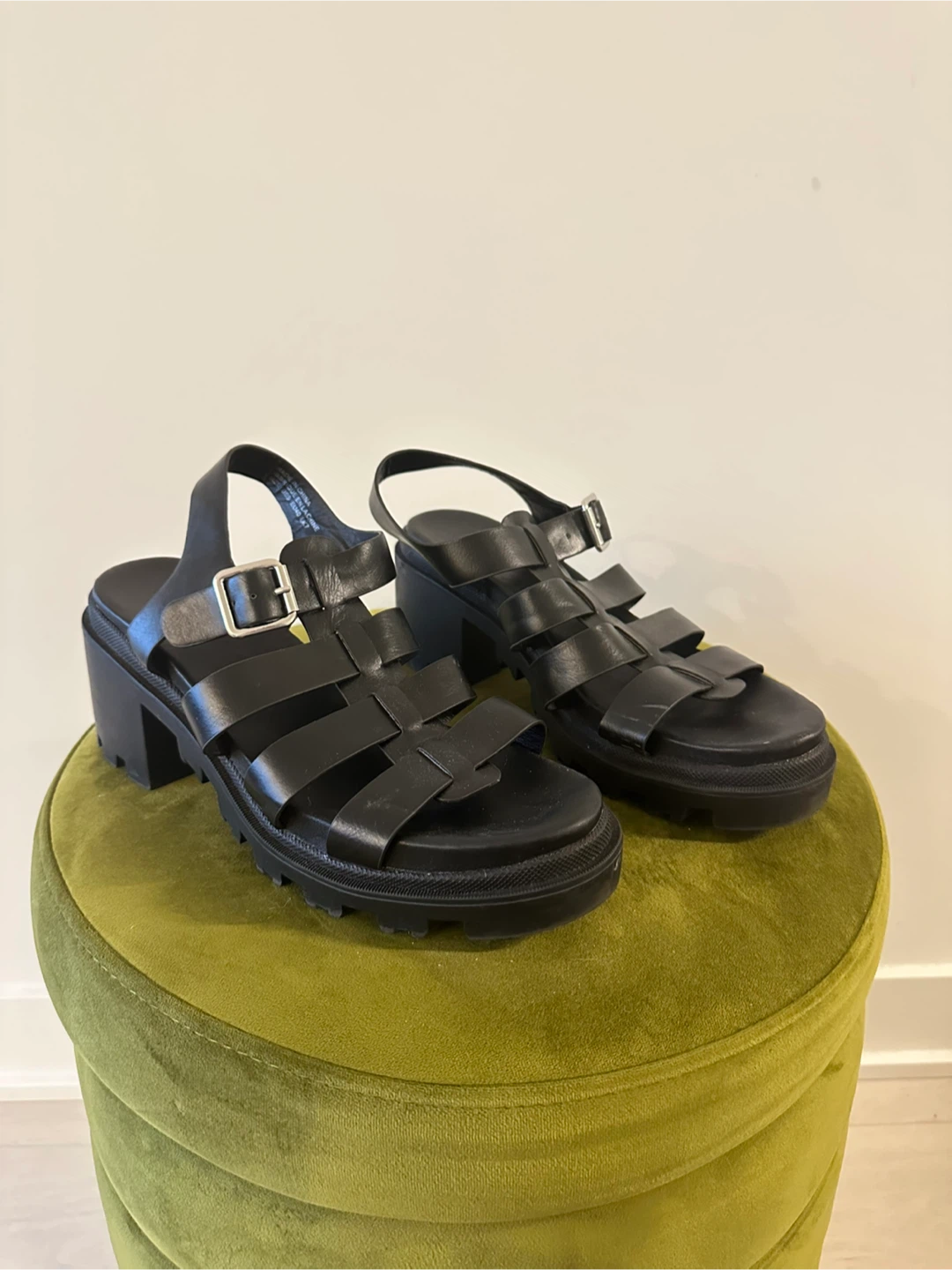 UO Black Chunky Platform Sandals