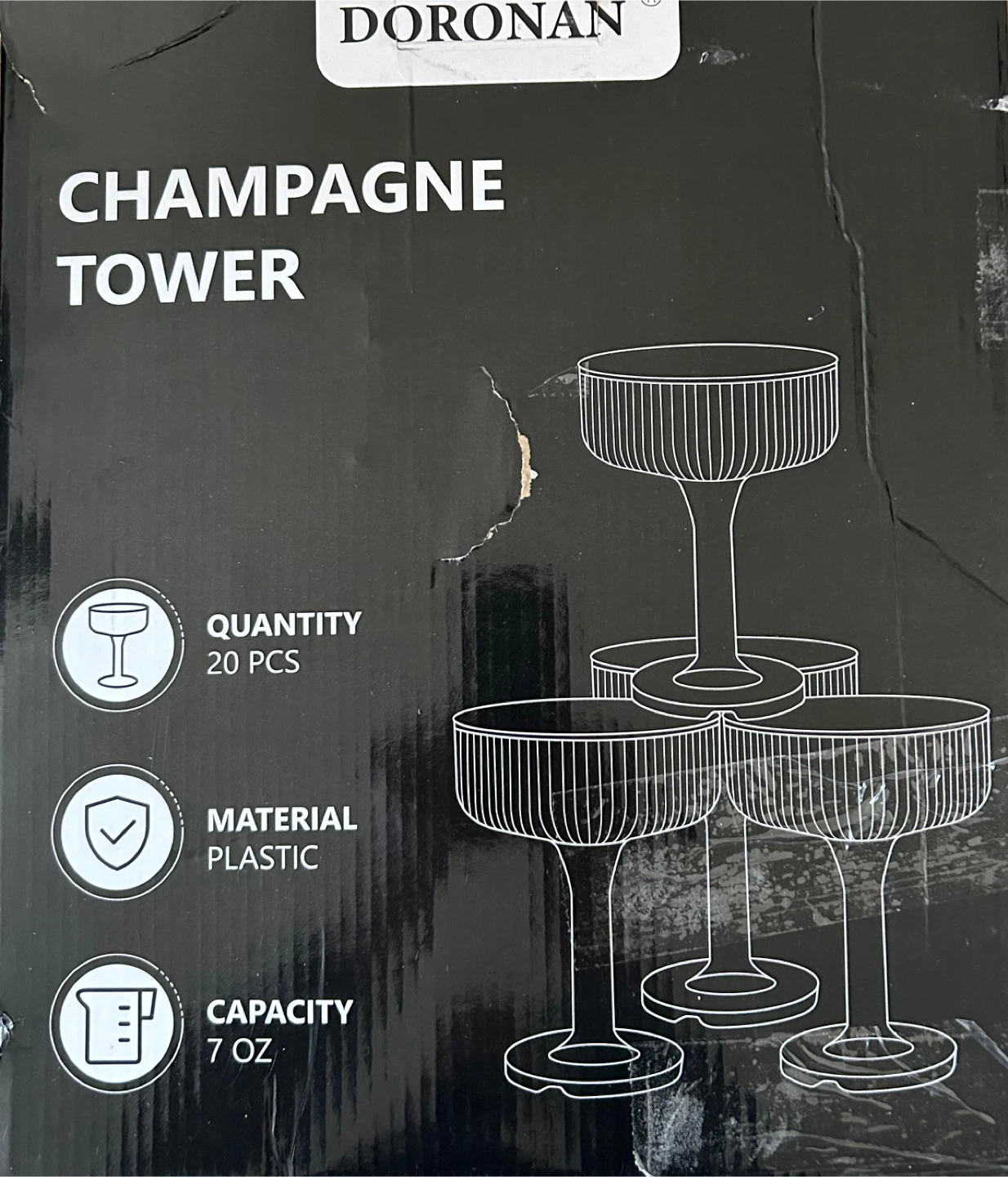 Champagne Tower Plastic Glasses