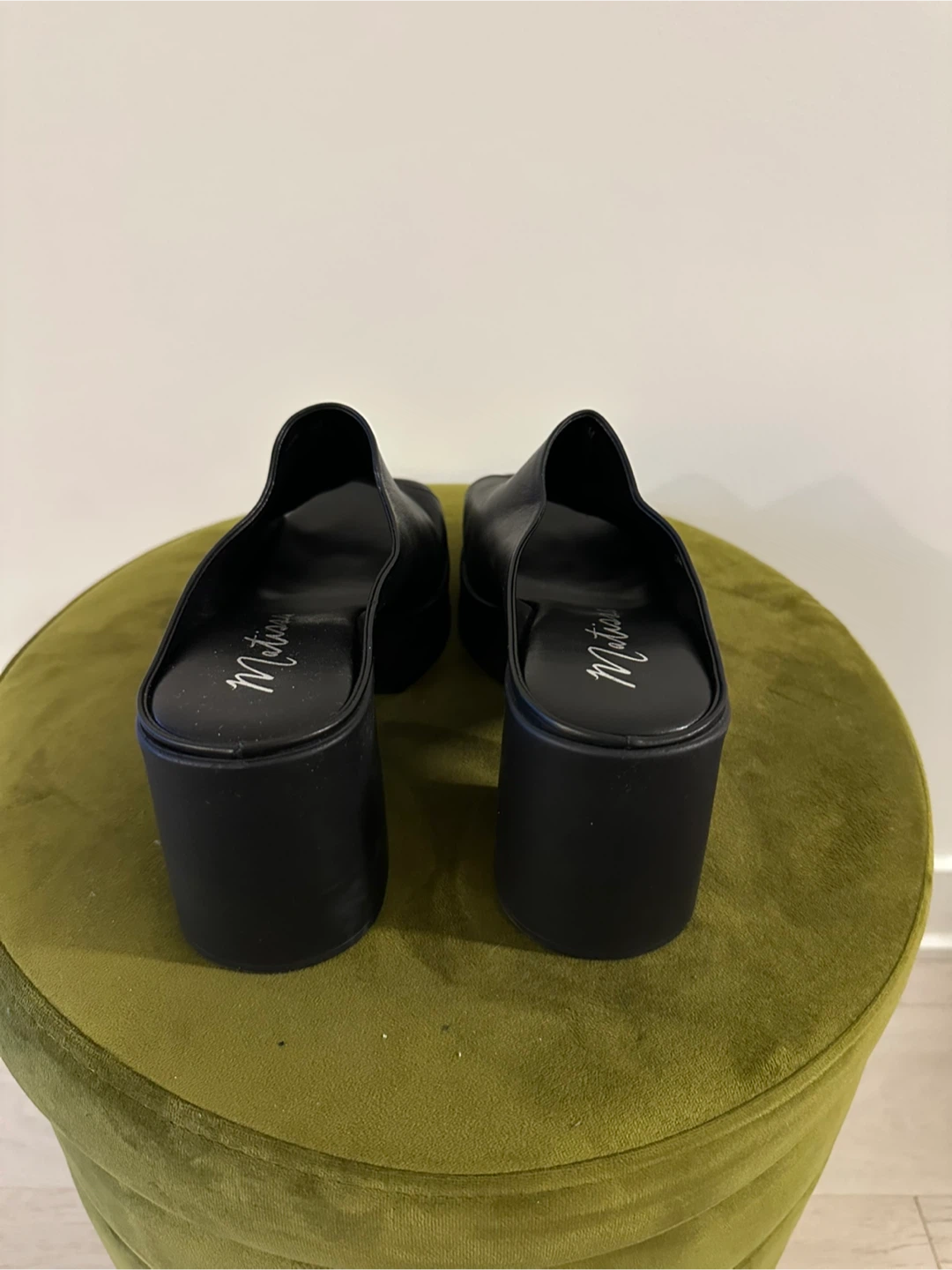 Black Leather Platform Mules - photo 5