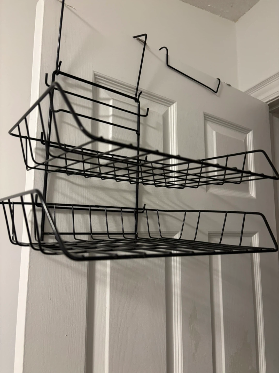 Black Over-the-Door Wire Storage Rack