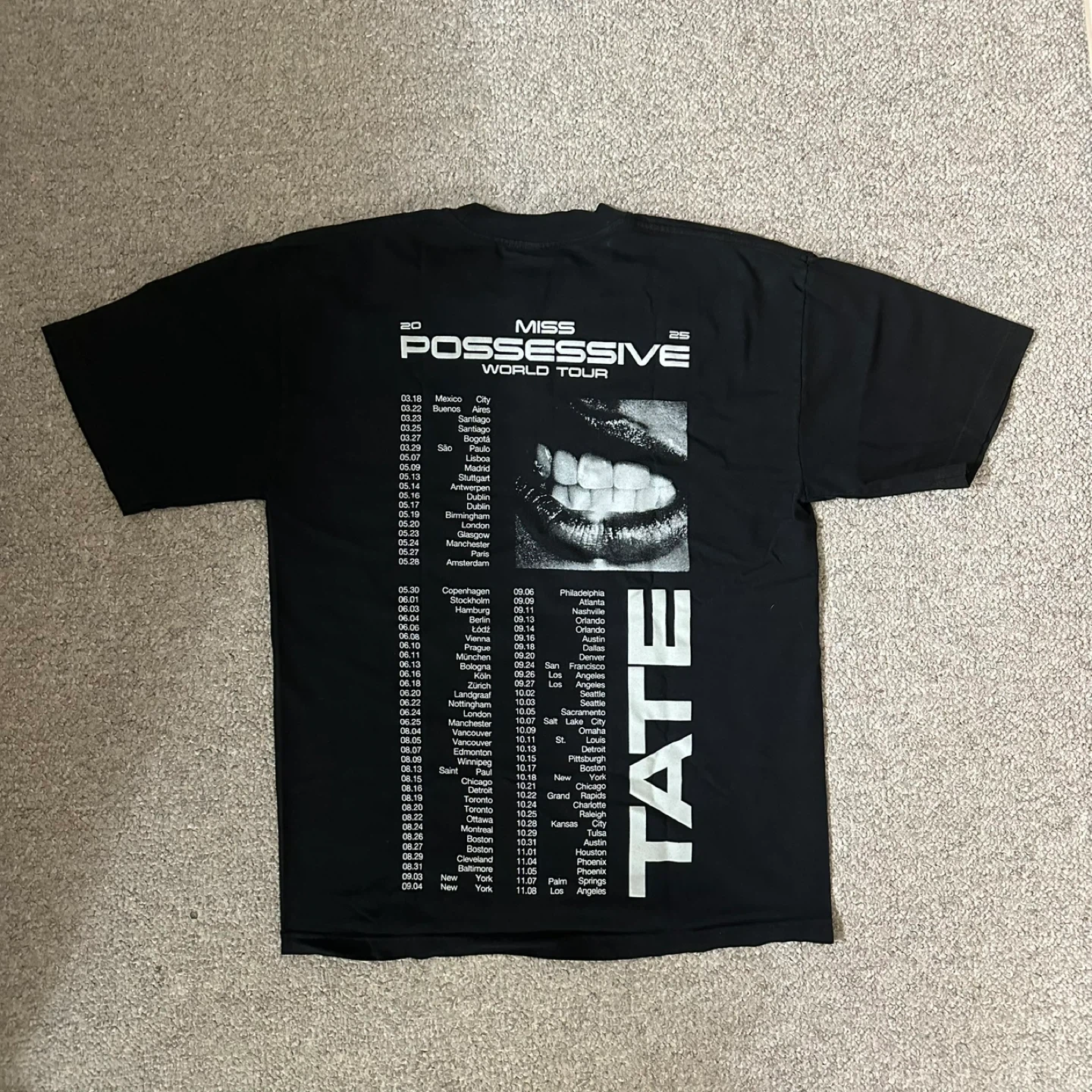 Tate McRae Black Miss Possessive Tour Tee (Small) - photo 2