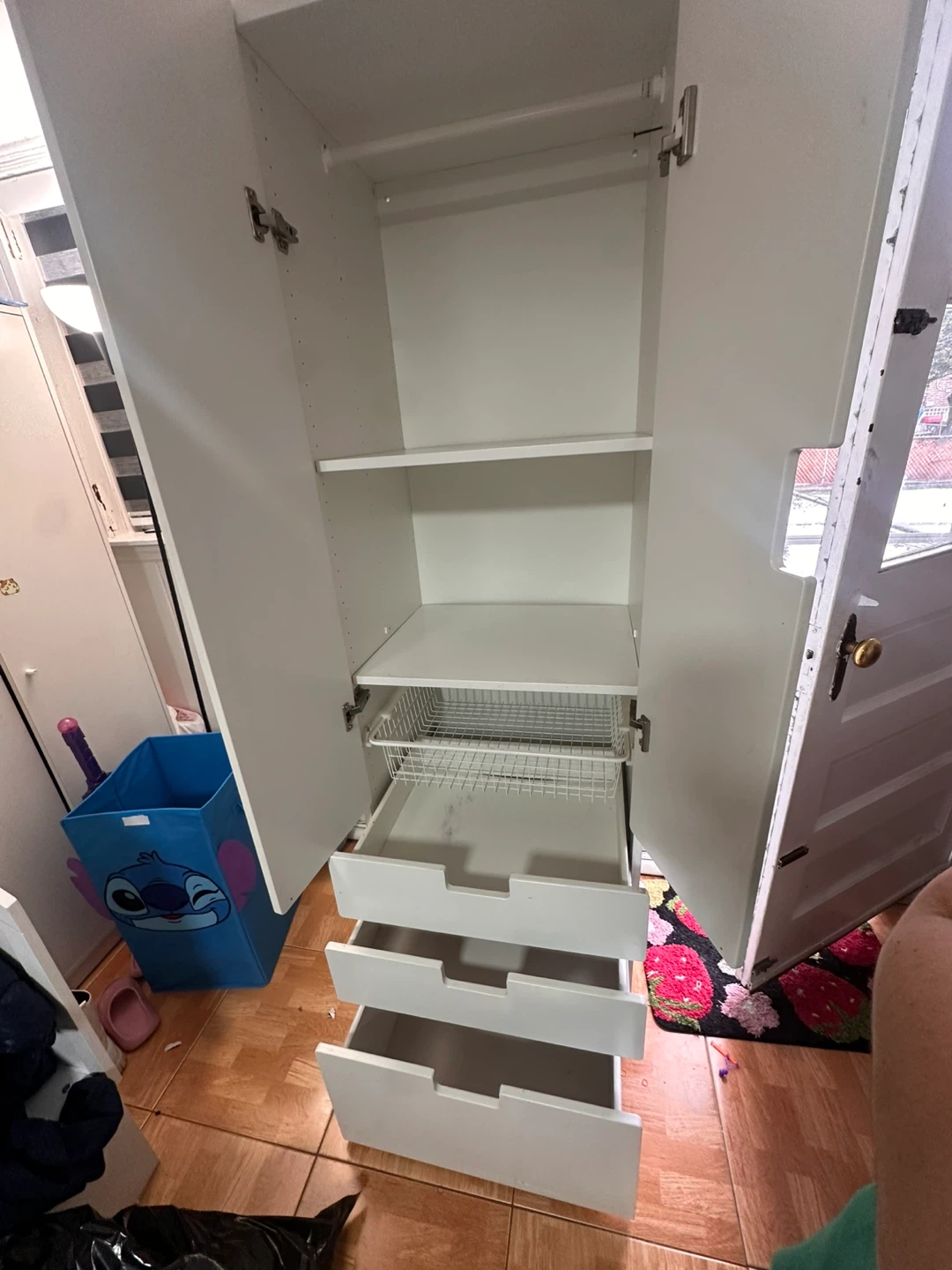 White Wardrobe with Drawers and Shelf - photo 5