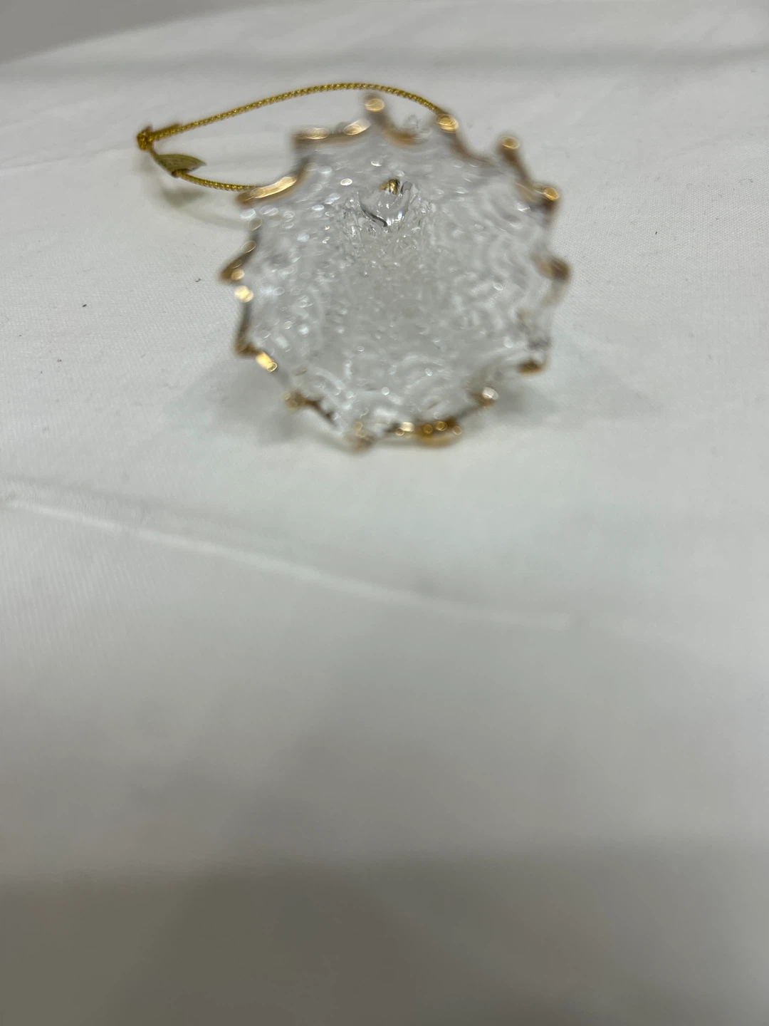Clear Glass Bell Christmas Ornament with Gold Trim - photo 4