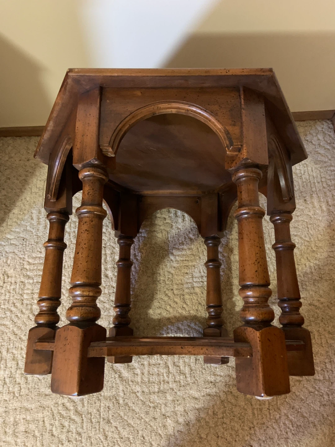 Wooden Hexagonal End Table - photo 3