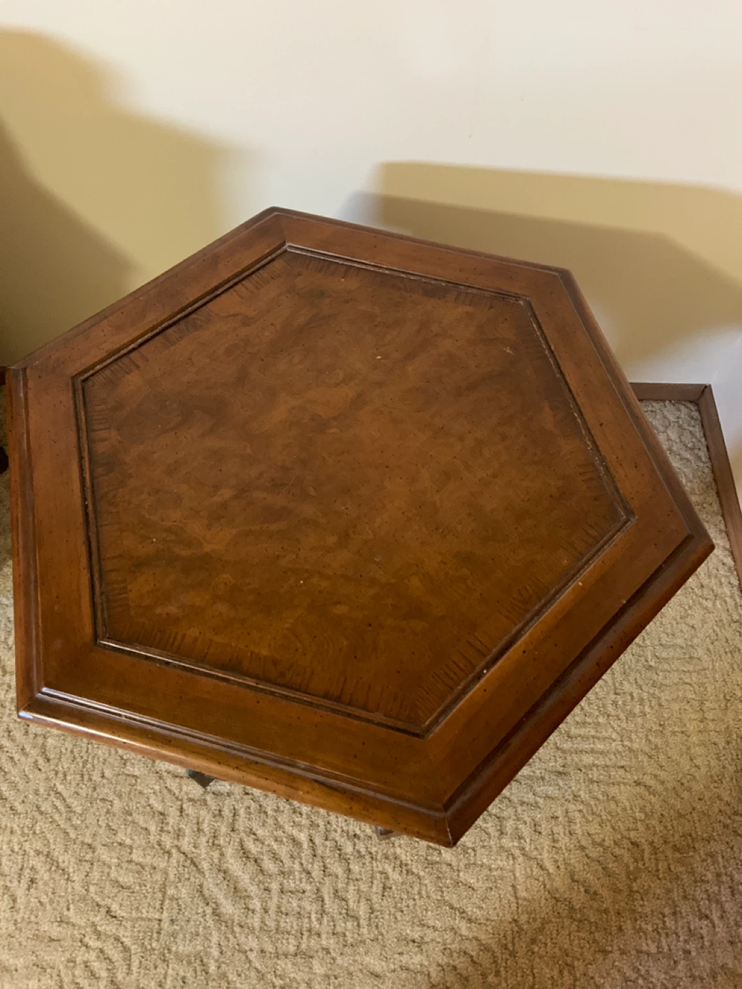 Wooden Hexagonal End Table - photo 2