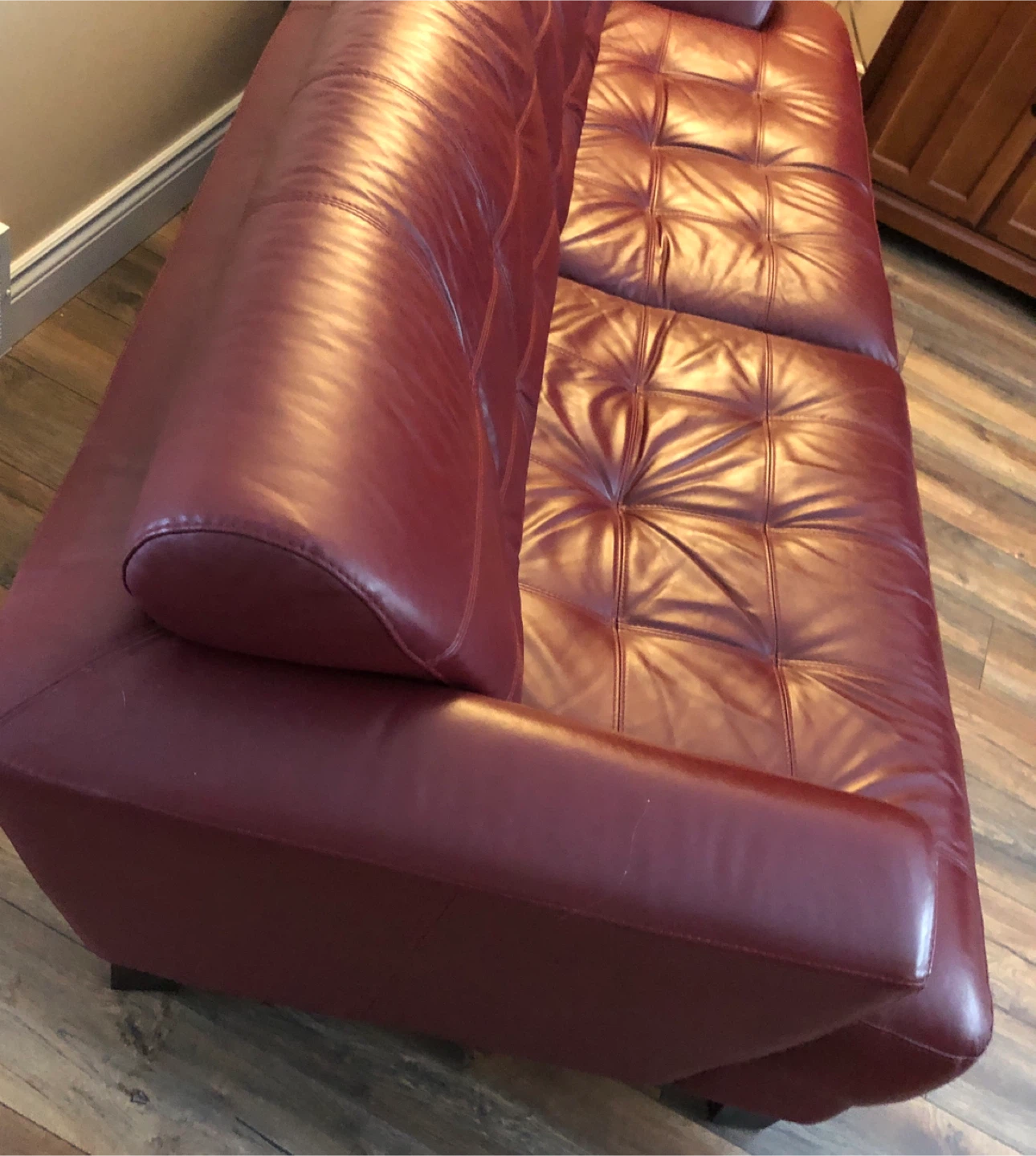 Cindy Crawford designed, Extra large leather couch, 100% leather