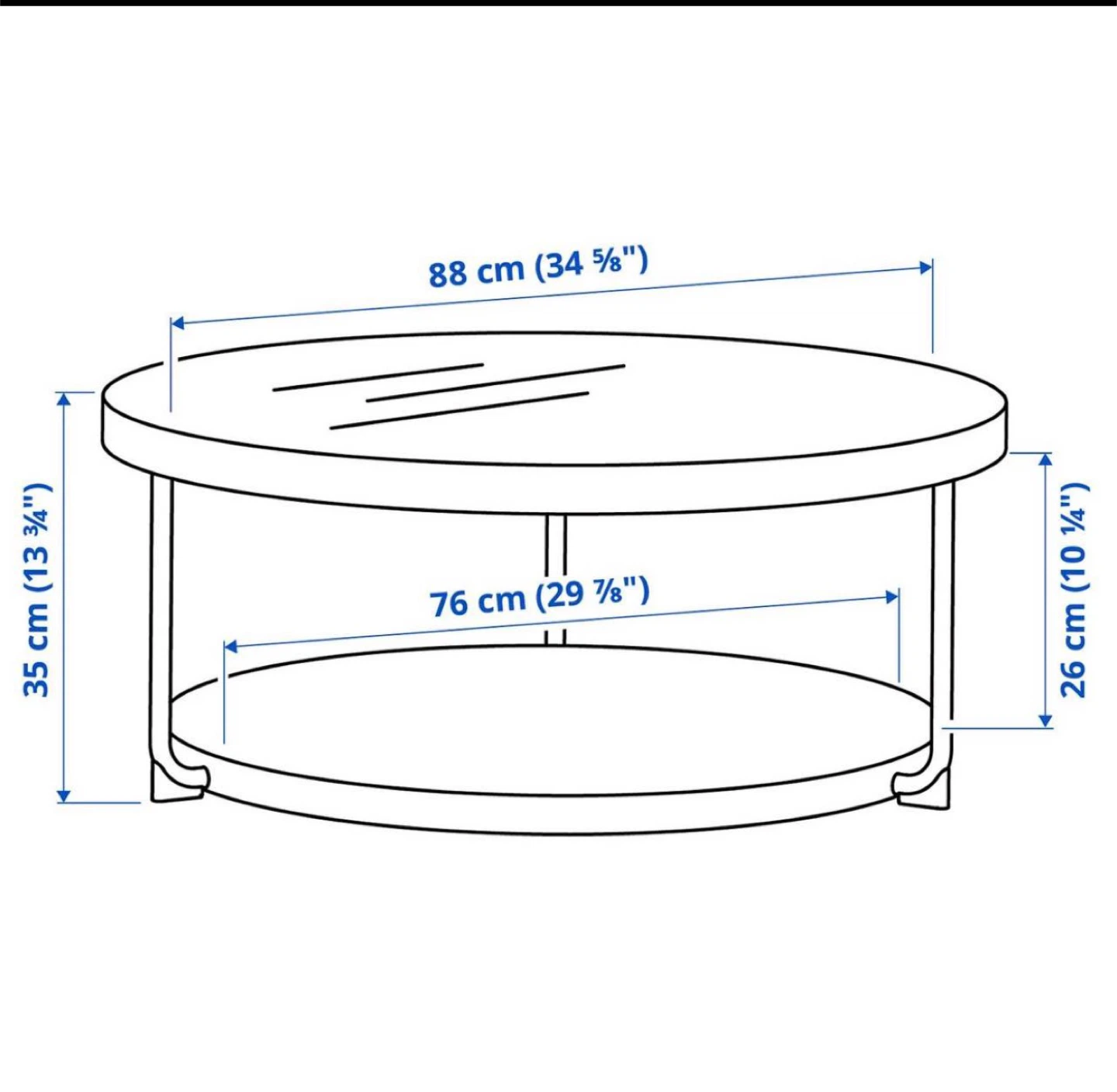 Round Coffee Table - Black/Marble Look - photo 2