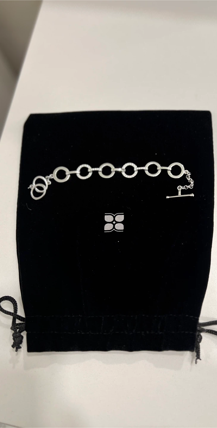 Swarovski Silver Tone Circle Link Bracelet - photo 2