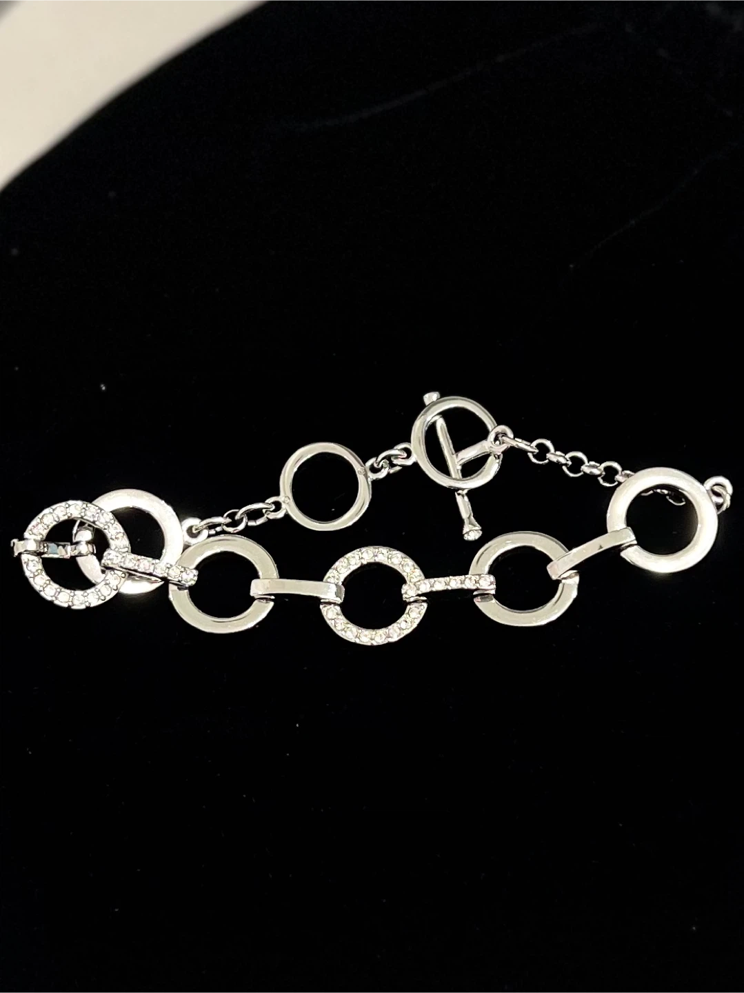 Swarovski Silver Tone Circle Link Bracelet - photo 5
