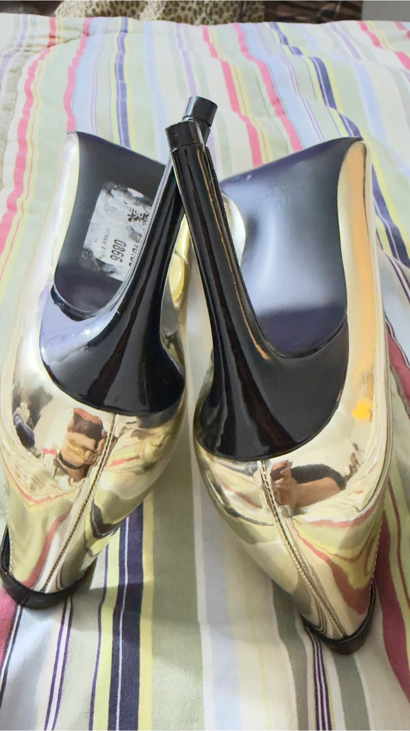 Nine West Women's Gold & Black High Heel Pumps - photo 2