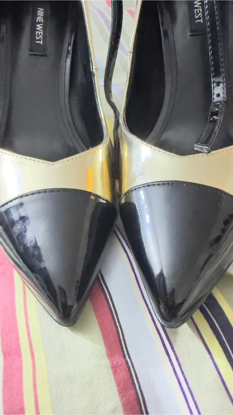 Nine West Women's Gold & Black High Heel Pumps - photo 4