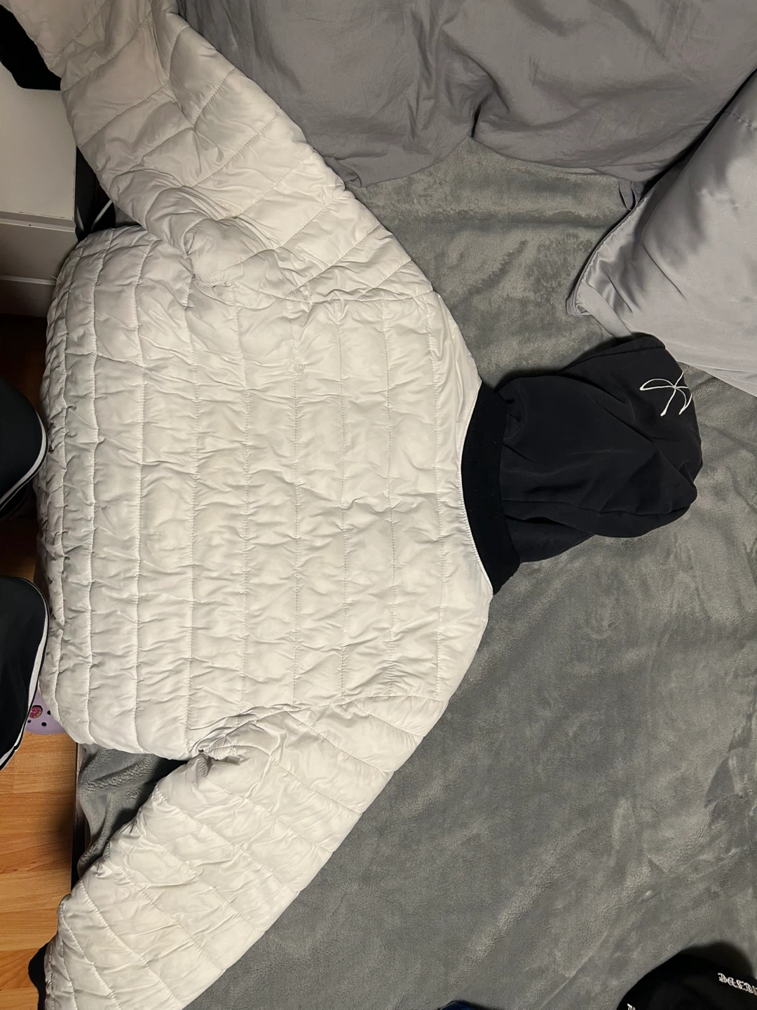 Hollister Puffer white and black Jacket with Hood - photo 2