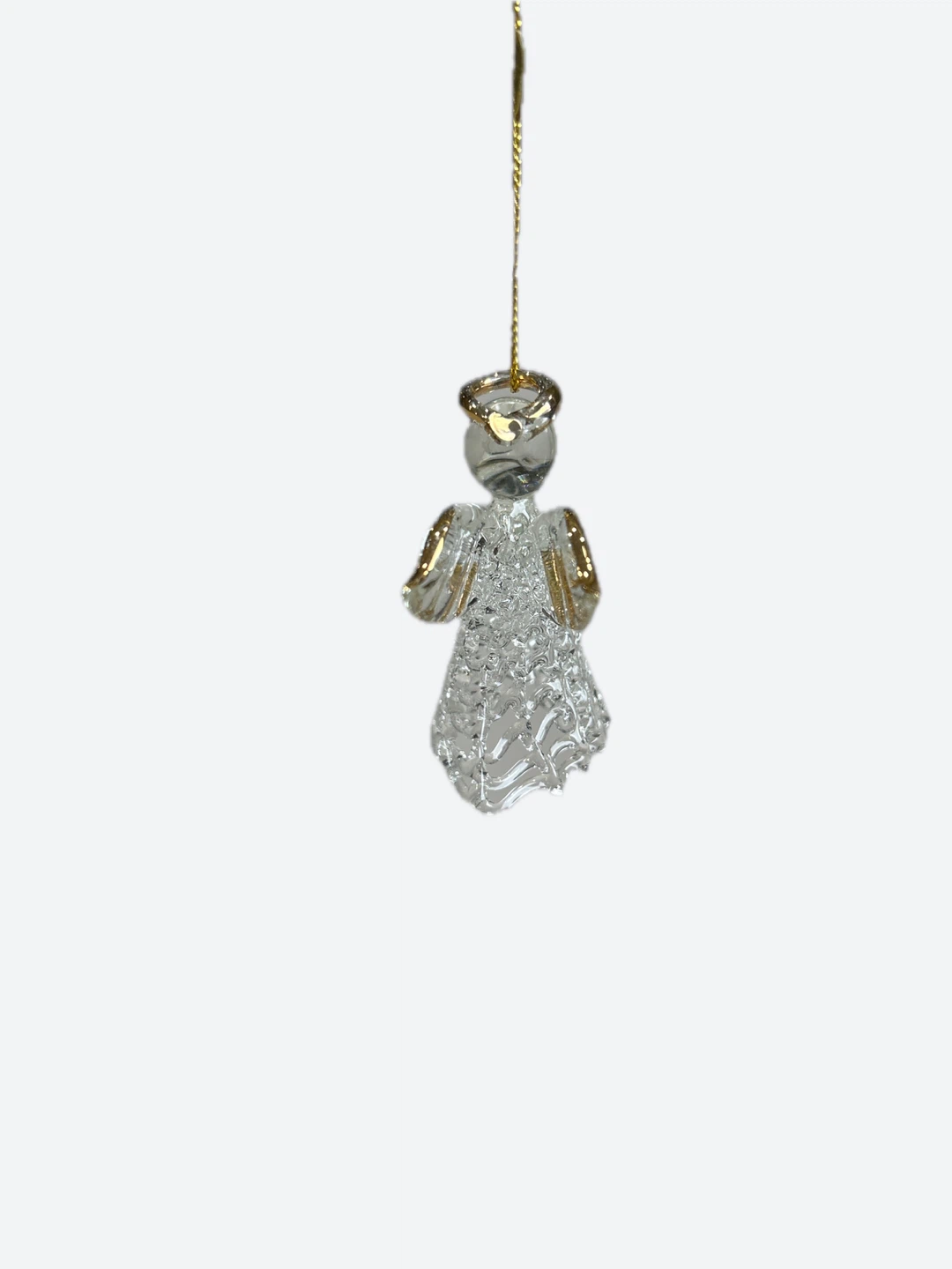 Clear Glass Angel Ornament with Gold Accents - photo 2