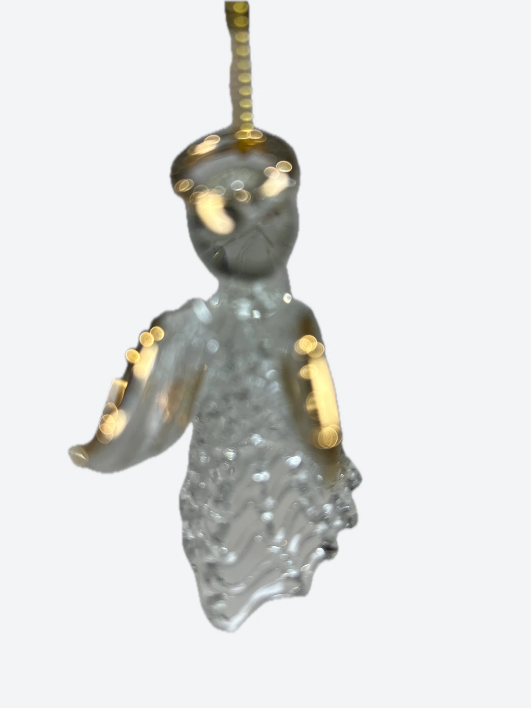 Clear Glass Angel Ornament with Gold Accents - photo 3