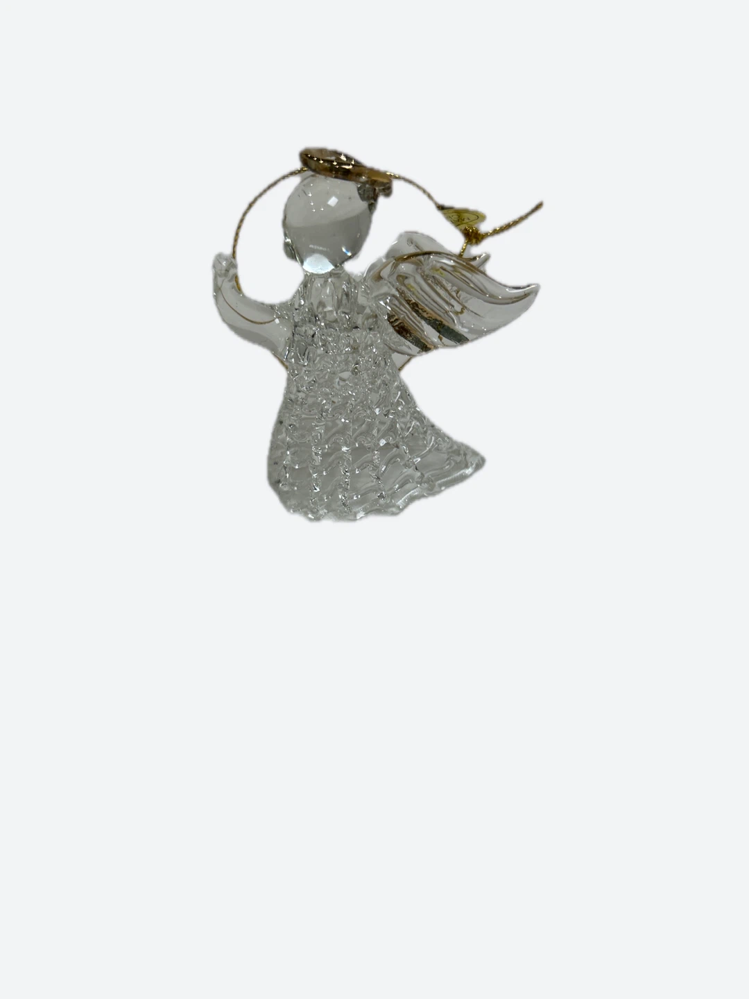 Clear Glass Angel Ornament with Gold Accents - photo 4
