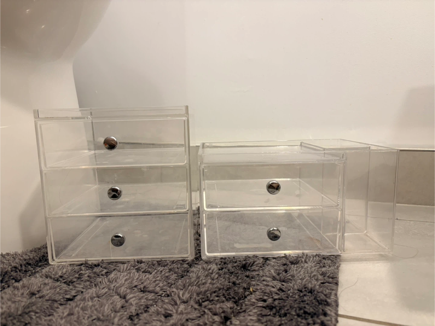 Clear Acrylic Makeup Organizer Set