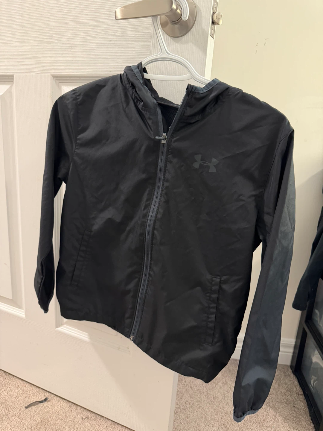 Under Armour Black Hooded Windbreaker Jacket