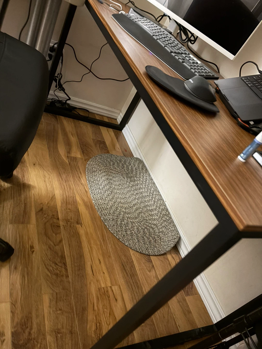 Office Desk with wooden top and metal frame - photo 2