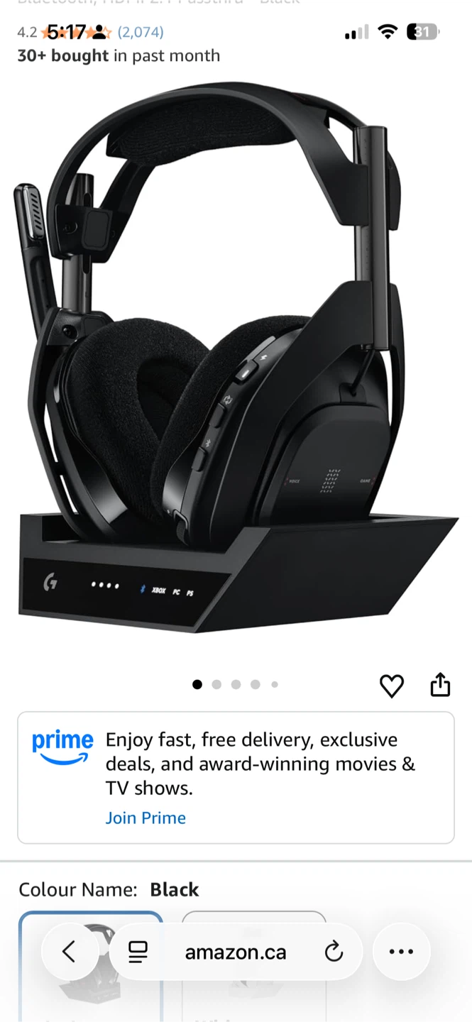 Logitech ASTRO A50 Wireless Gaming Headset - Black - photo 2