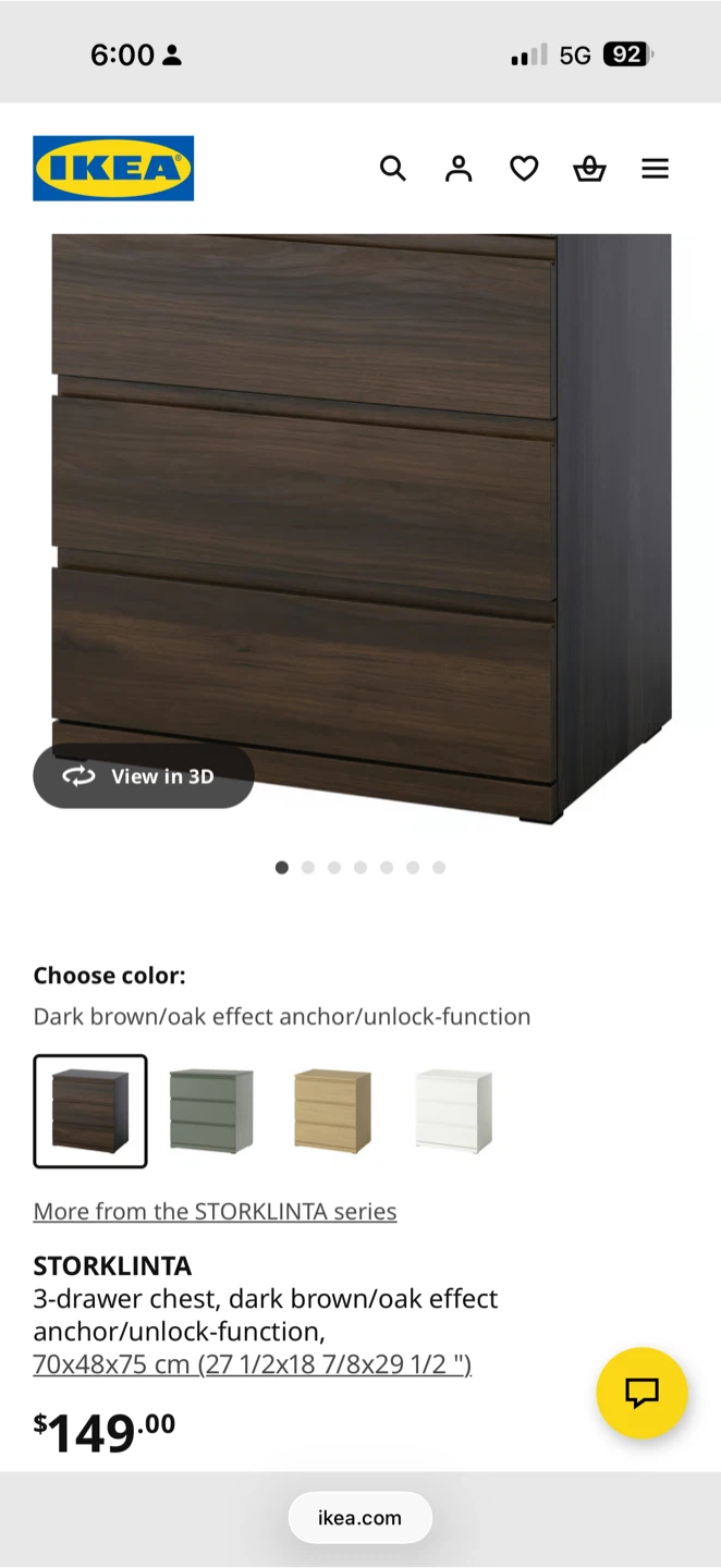 IKEA STORKLINTA 3-Drawer Chest - photo 3