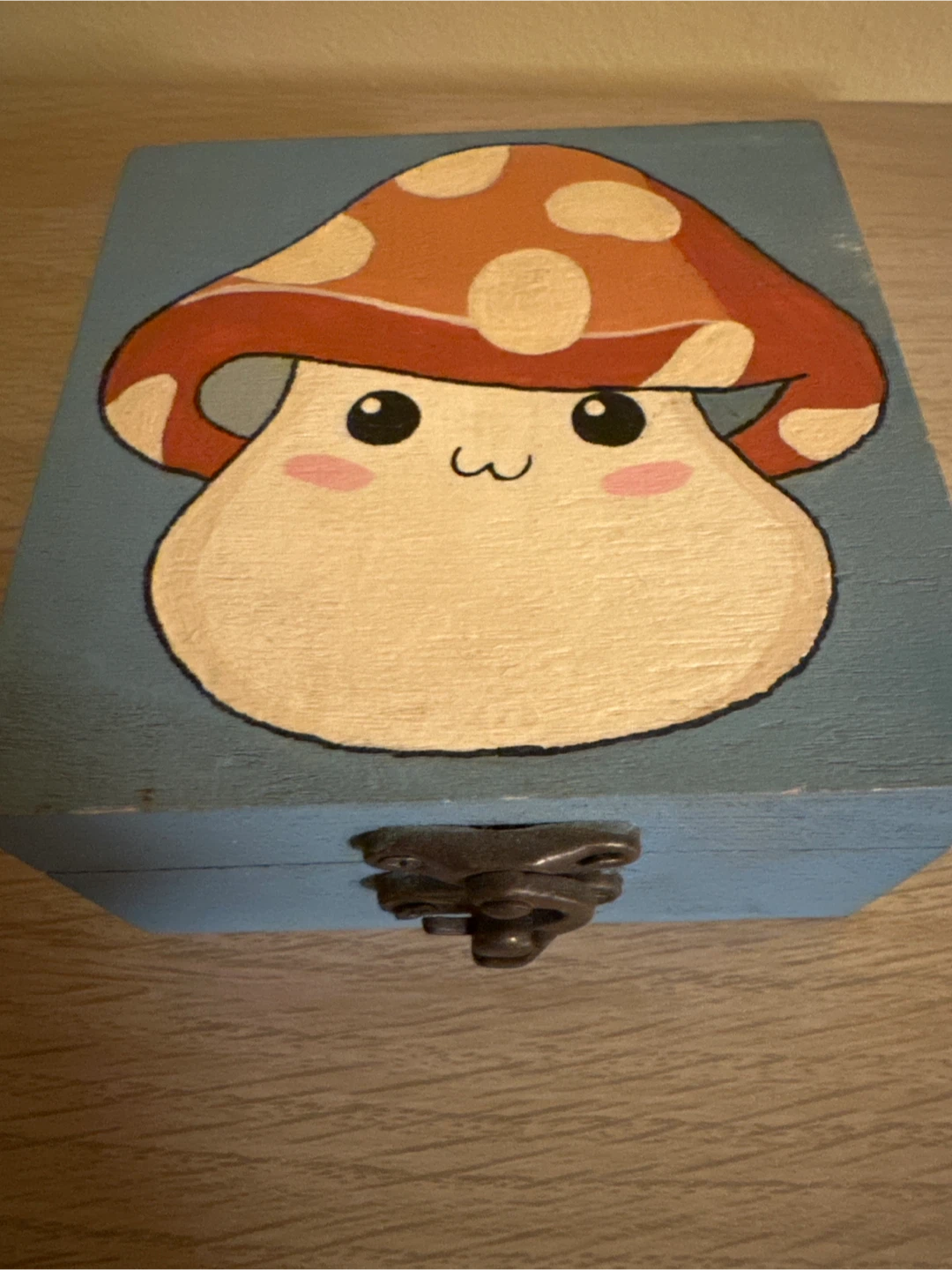Hand-Painted Mushroom Trinket Box