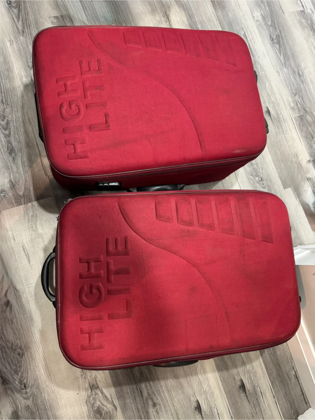 High Lite Red Suitcase Luggage Set