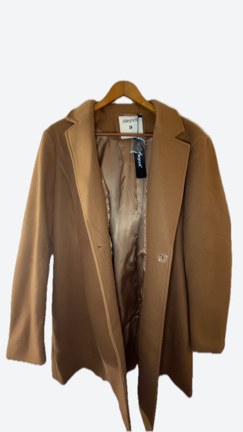 Allegra K Camel Wool Blend Coat - Size XL - photo 2