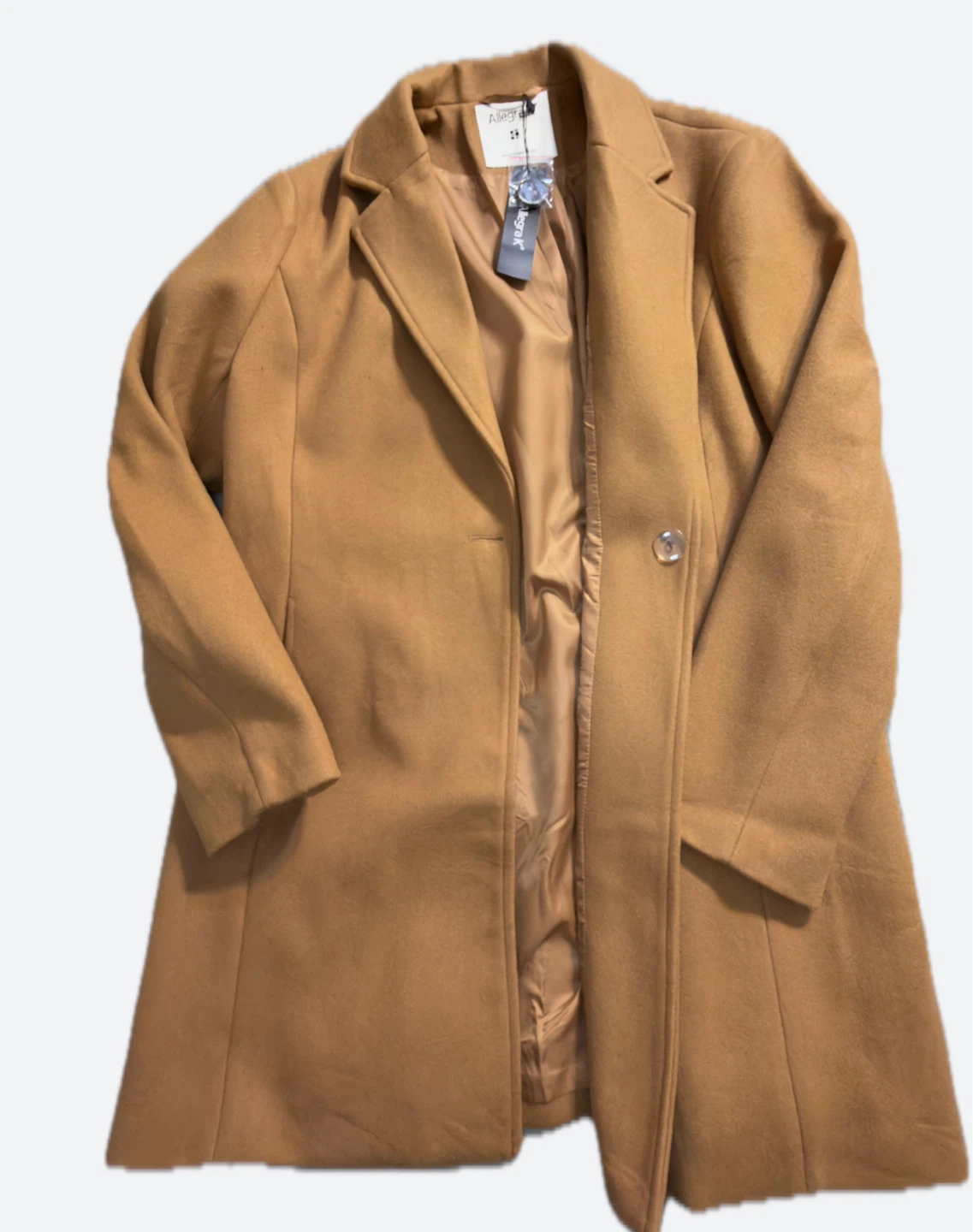 Allegra K Camel Wool Blend Coat - Size XL - photo 3