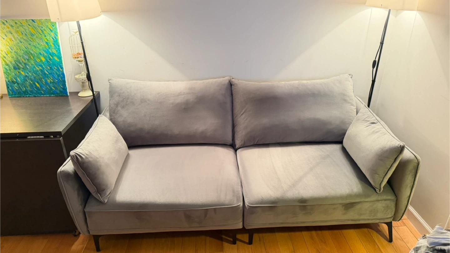 Grey Velvet Sofa