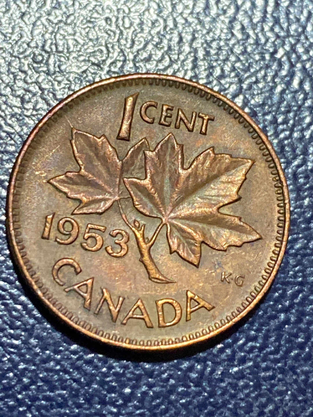 1953 Canadian 1 Cent red Coin - photo 2