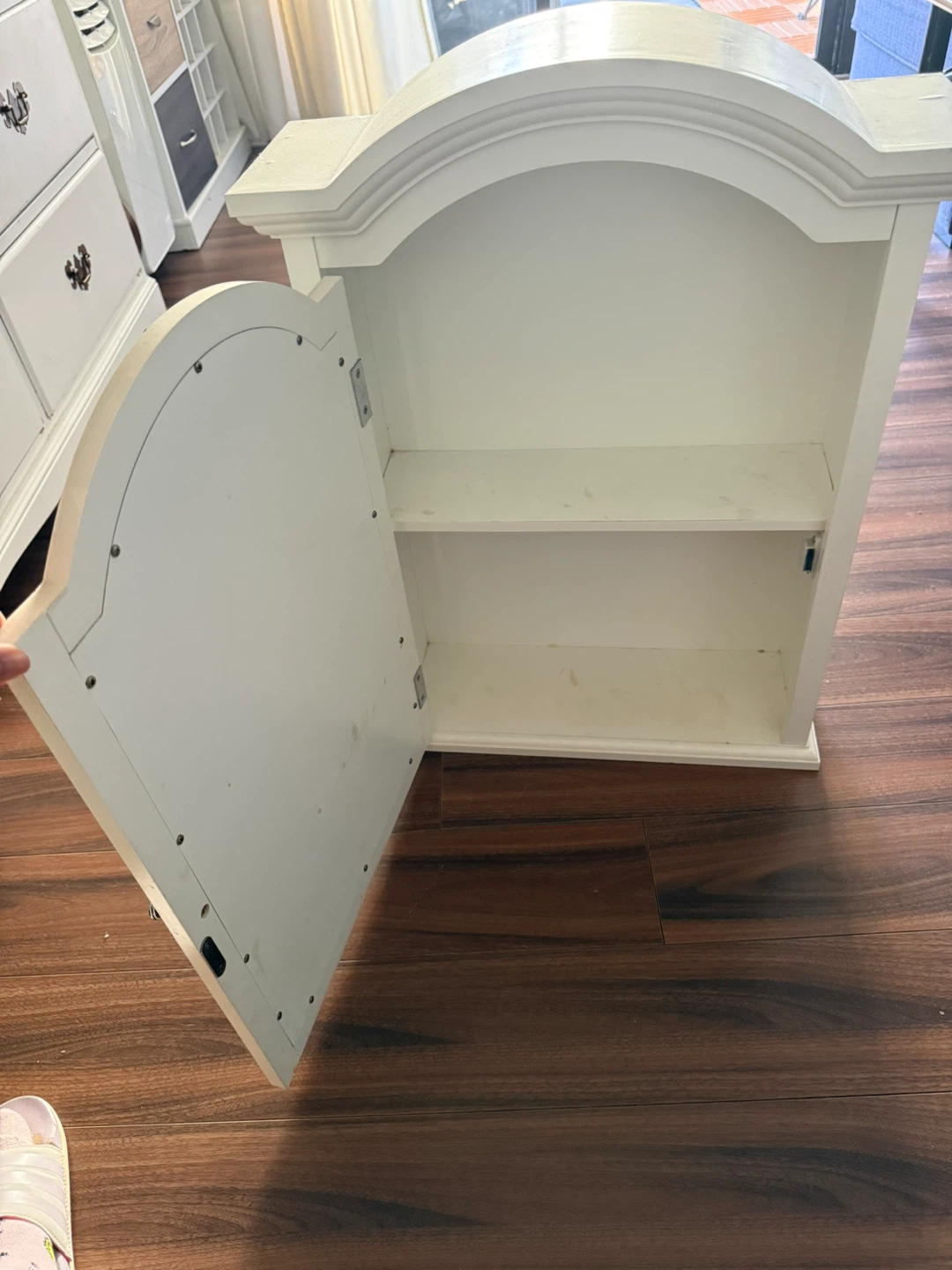 White Wall Cabinet with Mirror Door - photo 3